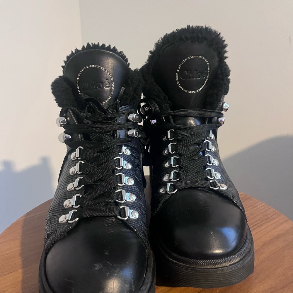 Authentic Black Leather Women's Boots by Chloé